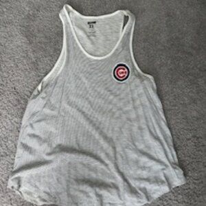 Women's Striped Chicago Cubs Racerback Tank Top - Like New